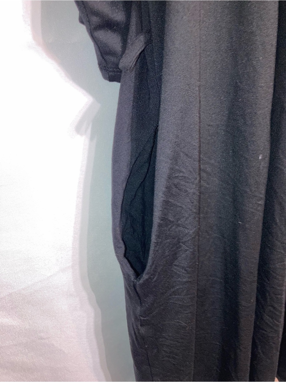 Classic Black Open-Front Women's Robe - Picture 3 of 8